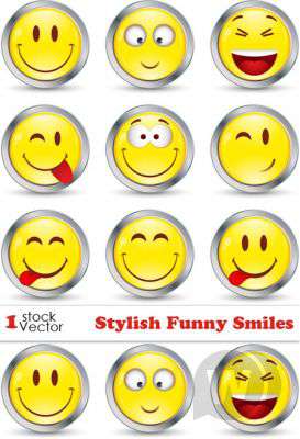 Stylish Funny Smiles Vector