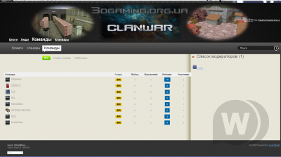 Шаблон 3DGaMing  для сайта Clan War