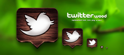 Twitter wood icon
