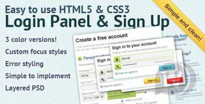 HTML5 & CSS3 Логин панель