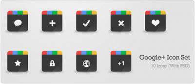 Иконки - Google+ Icon Set (PSD)