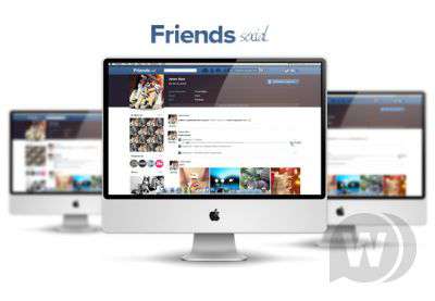 Макет для социальной сети  Friends social.