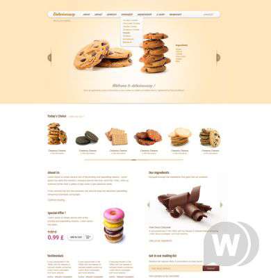 Cookies Website Template PSD