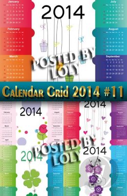 Календарные сетки 2014 #11 - Векторный клипарт