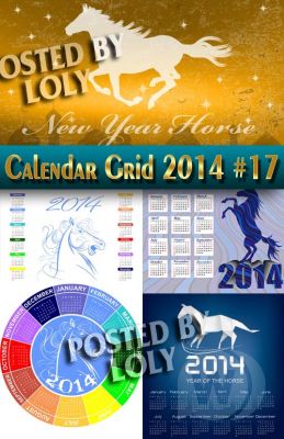 Календарные сетки 2014 #17 - Векторный клипарт