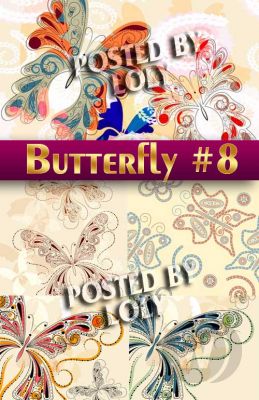 Прекрасные бабочки #8 - Векторный клипарт