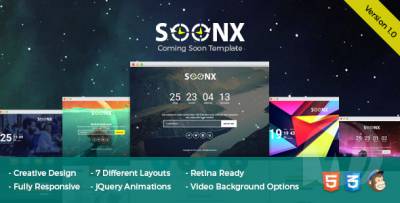 SoonX - Coming Soon шаблон