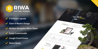 Riwa - PSD макет одностраничного сайта