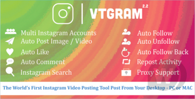 VTGram v2.2 NULLED - скрипт маркетинга Instagram