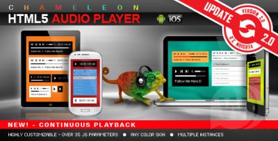 Chameleon HTML5 Audio Player With/Without Playlist v2.9.9 - HTML5 аудио плеер