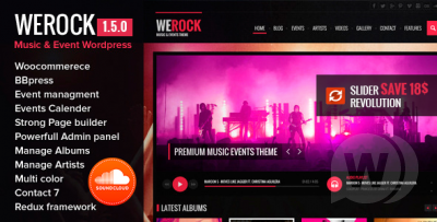 WeRock v1.5.6 - музыкальный шаблон WordPress