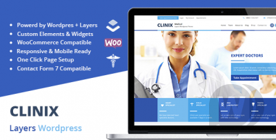 Clinix Medical v1.2.1 - шаблон для врачей/клиники WordPress