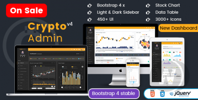 Crypto Admin v3.0 - адаптивный Bootstrap 4 шаблон админ панели