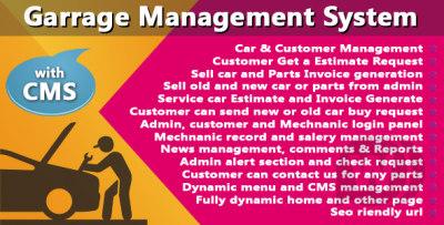 Garage or Workshop Management System - CMS управления гаражом