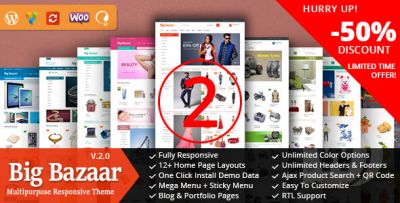 BigBazaar v2.0 – многоцелевая тема интернет магазина WordPress