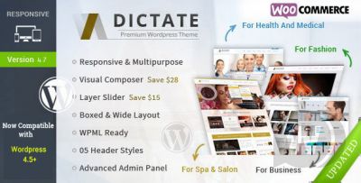 Dictate v4.8 – бизнес шаблон WordPress