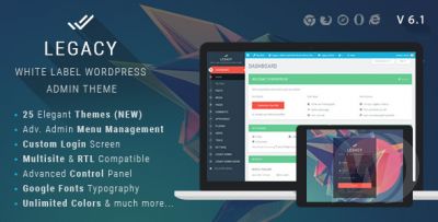 Legacy v9.1 - шаблон админ панели WordPress