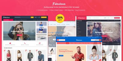 Fabulous - многофункциональный HTML-шаблон интернет магазина