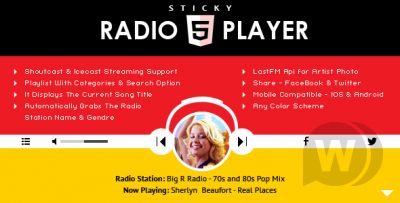 Sticky Radio Player v1.4.1 - HTML5 радио-плеер