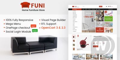 Funi - многоцелевая тема OpenCart