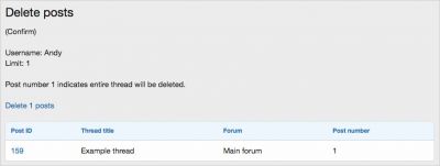 Delete posts 1.3 - удалить сообщения пользователя XenForo 2