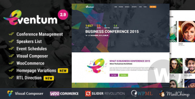 Eventum v2.9 - тема WordPress для мероприятия и конференции