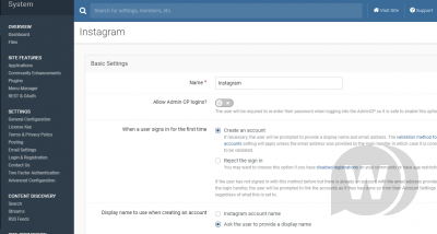 Instagram Login Handler - авторизация Instagram для IPS 4.3