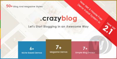 CrazyBlog v2.1.1 - шаблон бизнес блога для WordPress