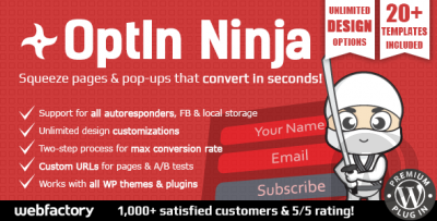 OptIn Ninja v2.35 - формы и страницы email подписки WordPress
