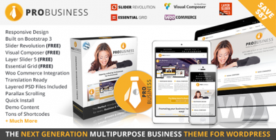 PRO Business v2.6.2 - адаптивный бизнес шаблон WordPress
