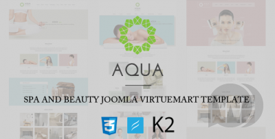 Aqua Spa and Beauty v1.3.0 - шаблон для салона красоты Joomla VirtueMart