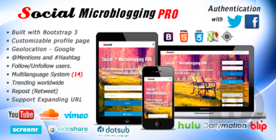 Social Microblogging PRO v1.7.1 - скрипт микроблога