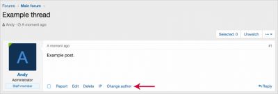 Change author 1.8 - сменить автора сообщения XenForo 2