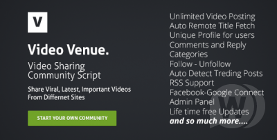 Video Venue - скрипт сообщества обмена видео
