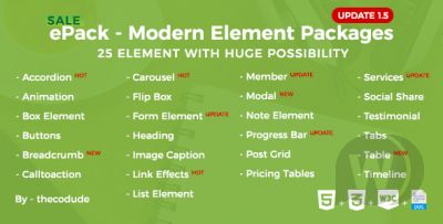 ePack v1.5.0 - пакет из 25 CSS3 элементов