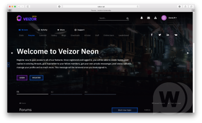 Veizor Neon 2.0.1 - шаблон в стиле киберпанка для IPS 4.4