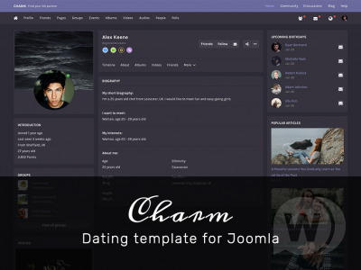 Charm v3.0.3 - шаблон для сайта знакомств EasySocial