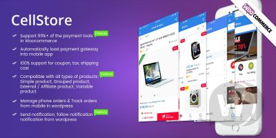 CellStore v1.0.1 - мобильное приложение WooCommerce App Ionic