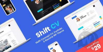 ShiftCV v3.0.3 NULLED - шаблон блога/резюме/портфолио для WordPress