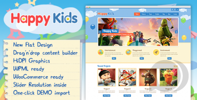 Happy Kids v3.5.1 NULLED - шаблон на детскую тему для WordPress