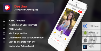 Destino - приложение знакомств для Android | iOS