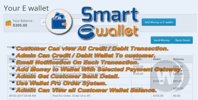 Smart E Wallet - умный электронный кошелек для Opencart 2