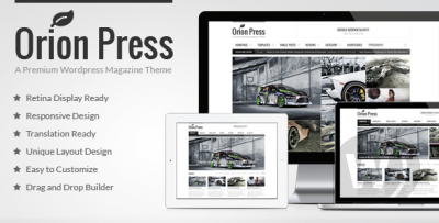 Orion Press v2.9 - новостной WordPress шаблон