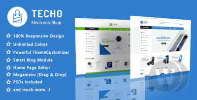 Techo v1.1 - шаблон интернет-магазина магазин электроники PrestaShop 1.7