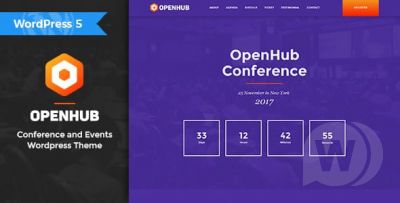 OpenHub v1.3 - стильный шаблон сайта конференции WordPress