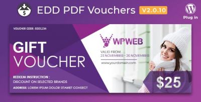 Easy Digital Downloads PDF Vouchers v2.0.17 - плагин ваучеров для Easy Digital Downloads