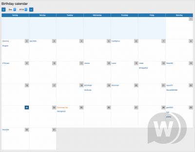 Birthday calendar 1.3 - календарь дней рождения XenForo 2