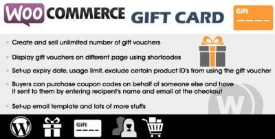 WooCommerce Gift Card v2.6 - подарочные карты WooCommerce