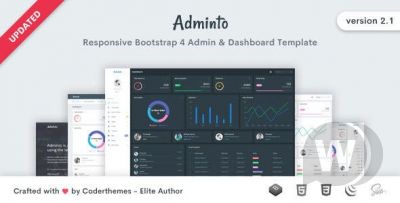 Adminto v2.1 - адаптивный шаблон админ-панели