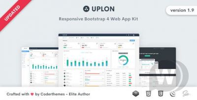 Uplon v1.9.0 - адаптивный шаблон Bootstrap 4 для панели управления